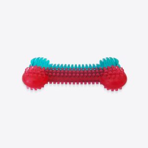 Dual Colored Rubber Bone Dog Chew Toy